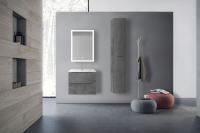 База под керамическую раковину Миа (Mia) 600 подвесная, 2 выкатных ящика микролифт, Beton