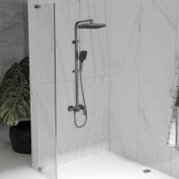 Душевая стойка Dice VSFS-4C12GM с изливом, вороненая сталь