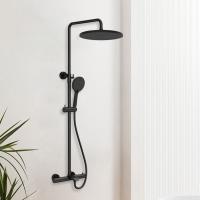 Душевая стойка Эссе (Esse) VSFS-1E1TMB термостатическая с изливом, 25см верх душ, черный