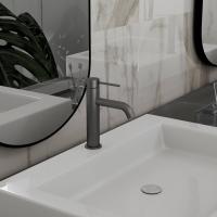 Смеситель для раковины City VBF-2C1GM однорычажный, вороненая сталь