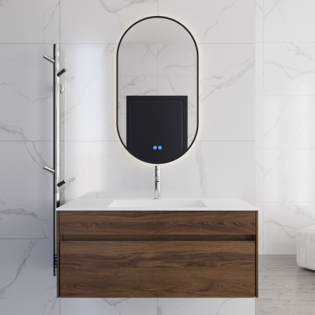 База под раковину Кьяра (Chiara) 1000 подвесная, 1 выкатной ящик микролифт, Дуб Чарльстон (C.Oak)