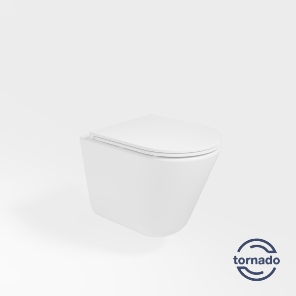 Унитаз подвесной Tornado Vito VT1-23T, полн. закрытый, цвет белый, ультратонкое soft-close сиденье
