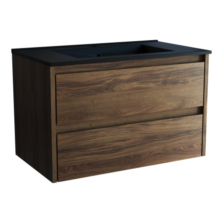 База под раковину Джио (Gio) 800 подвесная, 2 выкатных ящика микролифт, Дуб Чарльстон (C.Oak)