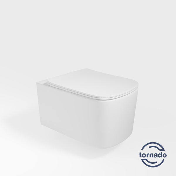 Унитаз подвесной Ultra VT1-32T Tornado, цвет белый, ультратонкое сиденье soft-close