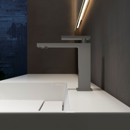 Смеситель для раковины Dice VBF-2DS1GM однорычажный, вороненая сталь