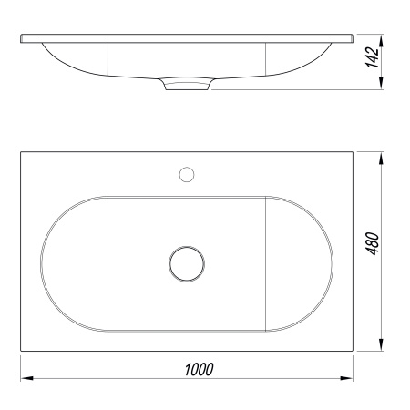 Раковина VCB-4H100W, гелькоут, цвет белый
