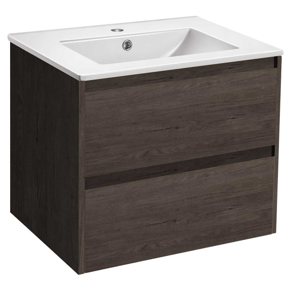 База под раковину Gio 600 подвесная, 2 выкатных ящика soft-close, R.Oak