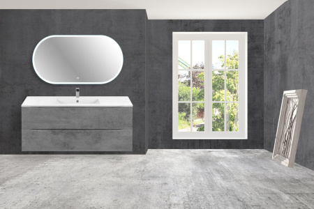 База под керамическую раковину Миа (Mia) 1200 подвесная, 2 выкатных ящика микролифт, Beton