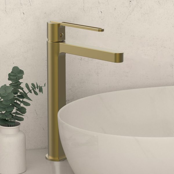 Смеситель для раковины Rondo VBF-1R2BG однорычажный, брашированное золото Смеситель для раковины Rondo VBF-1R2BG однорычажный, брашированное золото