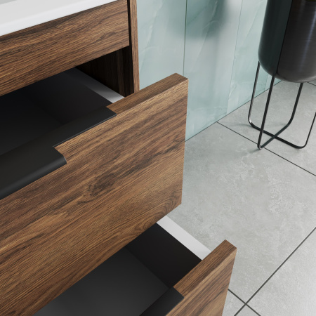 База под раковину Кьяра 2D (Chiara 2D) 600 подвесная, 2 выкатных ящика микролифт, Дуб Чарльстон (C.Oak)