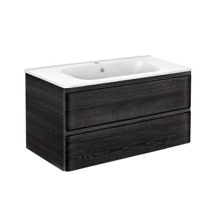 База под раковину Вико (Vico) 1000 подвесная, 2 выкатных ящика микролифт, Карбон (Carbone)