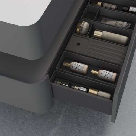 База под раковину Каприз (Caprise) 1200 подвесная, 1 выкатной ящик микролифт, серый матовый