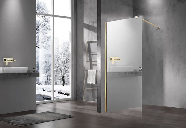 Душевая перегородка Walk-In VSW-1H900MRG, 900*2000, брашированное золото, стекло зеркальное