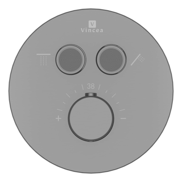 Встраиваемый смеситель для душа VSCV-322T-MGM двухфункциональный, термостатический, вороненая сталь