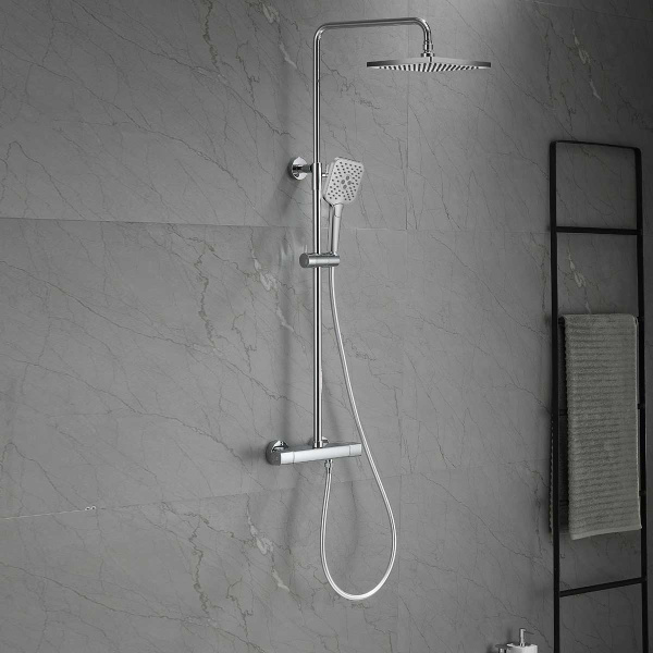 Душевая стойка Next VSFS-1N0TCH термостатическая без излива, 25см верх душ, хром