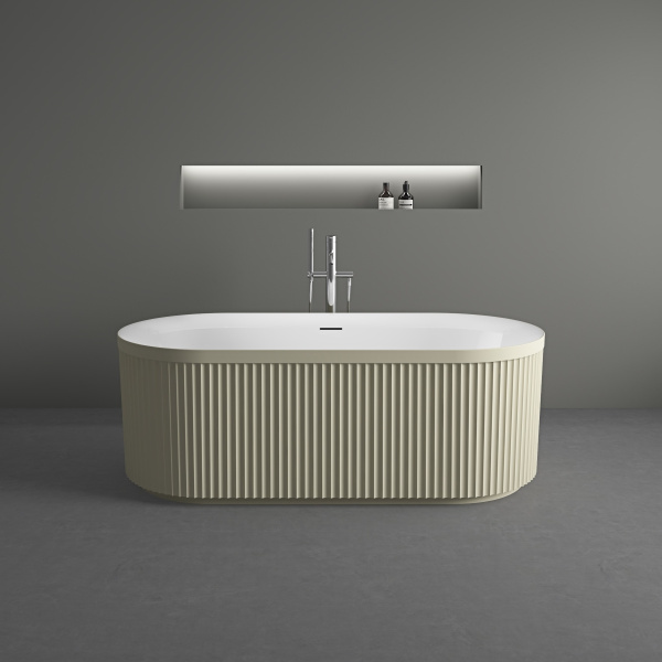 Ванна акриловая Vincea VBT-709-1700MG, 1700*800*585, цвет мат. беж./бел, щелевой перелив, слив белый