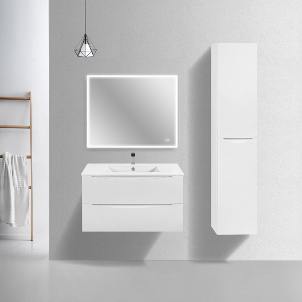 База под керамическую раковину Mia Slim 900 подвесная, 2 выкатных ящика soft close, G.White