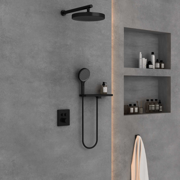 Душевой комплект Inspire VSFW-3I21T2RMB встраиваемый, термостатический, двухрежимный, черный