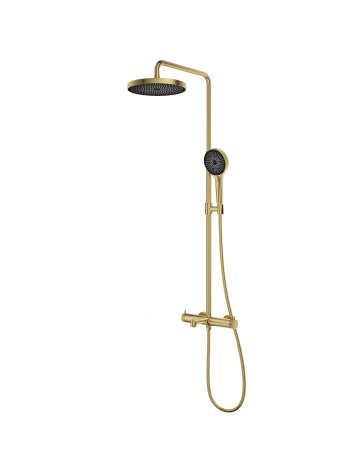 Душевая стойка Рим (Rim) VSFS-2RM1BG с изливом, брашированное золото