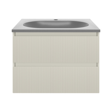 База под раковину Велле (Welle) 600 подвесная, 2 выкатных ящика микролифт, Бежевый матовый софт-тач