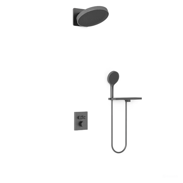 Душевой комплект Inspire VSFW-3I21MT3RGM встраиваемый, термостат, двухрежимный, вороненая сталь