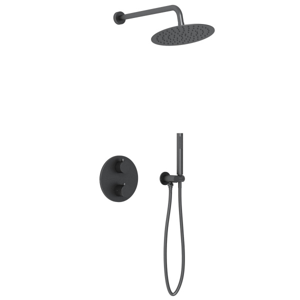 Душевой комплект VSFW-101TMB термостат встраиваемый, 2 режима, черный