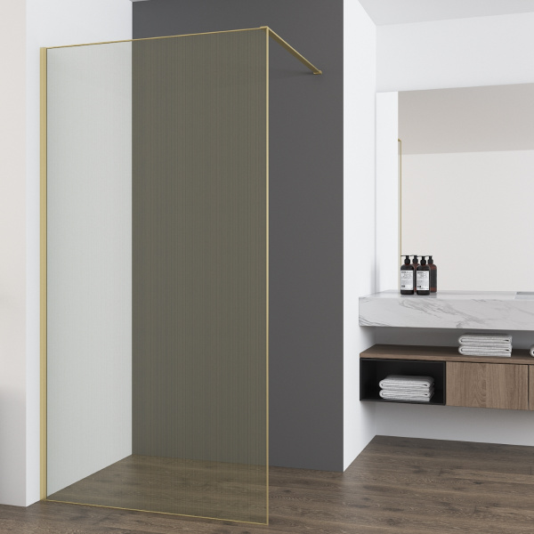 Душевая перегородка Walk-In VSW-7HS100GWG, 1000*2000, браш.золото, стекло ламинир. с золотыми нитями Душевая перегородка Walk-In VSW-7HS100GWG, 1000*2000, браш.золото, стекло ламинир. с золотыми нитями