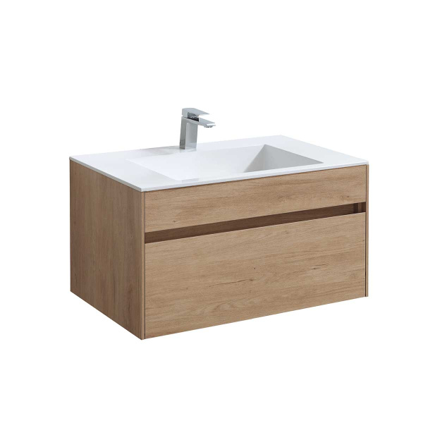 База под раковину Chiara 800 подвесная, 1 выкатной ящик soft-close, N.Oak