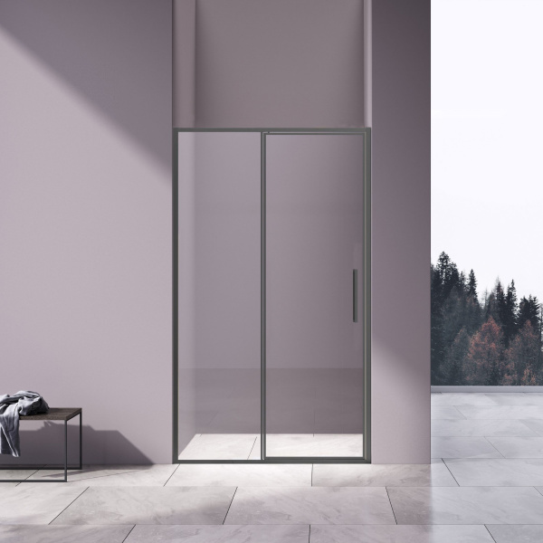 Душевая дверь Slim 8mm VDP-4SL120CLGM, вороненая сталь, стекло прозрачное Душевая дверь Slim 8mm VDP-4SL120CLGM, вороненая сталь, стекло прозрачное