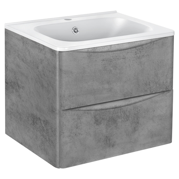 База под раковину Paola 600 подвесная, 2 выкатных ящика soft close, Beton