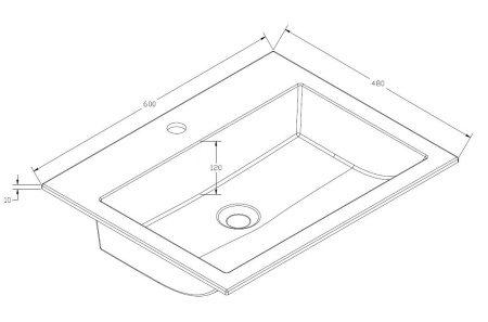 Раковина VCB-13600W из искусственного камня, цвет белый