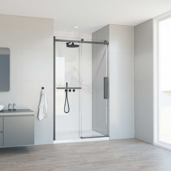 Душевая дверь Como Soft VDS-1CS130CLGM, 1300, вороненая сталь, стекло прозрачное Душевая дверь Como Soft VDS-1CS130CLGM, 1300, вороненая сталь, стекло прозрачное