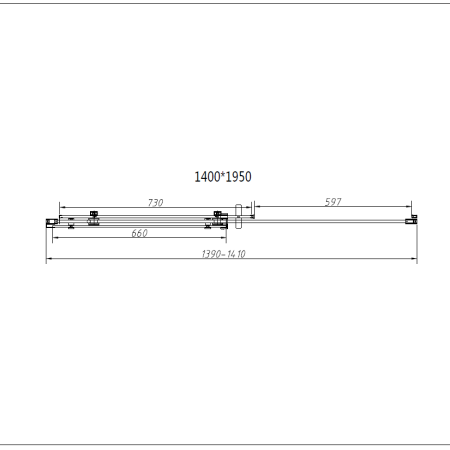 Душевая дверь Комо-Н (Como-N) VDS-4CN140CL, 1400, хром, стекло прозрачное