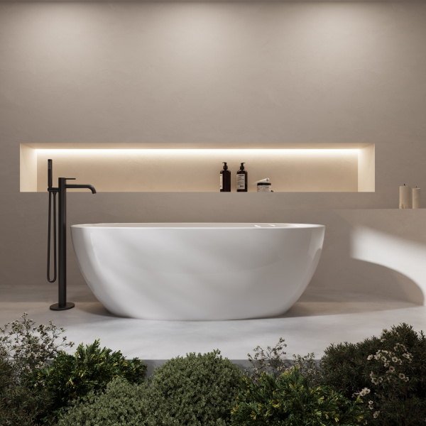 Ванна акриловая Vincea VBT-601-1700, 1700*850*580, цвет белый, слив-перелив в комплекте, белый