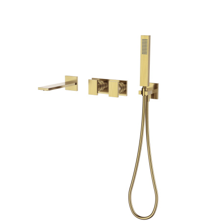 Смеситель для ванны Дайс (Dice) VBTW-6D1BG, встраиваемый, брашированное золото