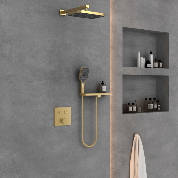 Душевой комплект VSFW-4211RBG встраиваемый, двухрежимный, брашированное золото