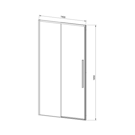 Душевая дверь Слим-Н (Slim-N) VDS-4SN140CLB, 1400, черный, стекло прозрачное