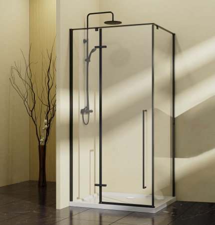 Душевой уголок Слим-Н (Slim-N) VSR-5SN9010CLB, 1000*900, черный, стекло прозрачное