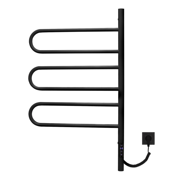 Полотенцесушитель электрический Vincea VTD-1R2CBE 44х80, черный, таймер