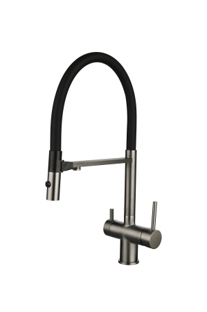 Смеситель для кухни Vincea VKF-120GM, вороненая сталь