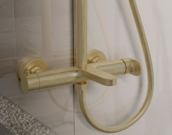 Душевая стойка Rondo VSFS-1R1BG с изливом, брашированное золото