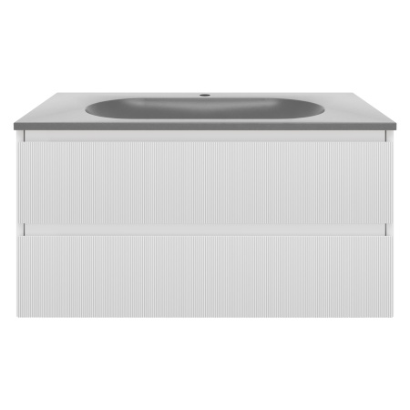 База под раковину Велле (Welle) 1000 подвесная, 2 выкатных ящика микролифт, Белый матовый софт-тач