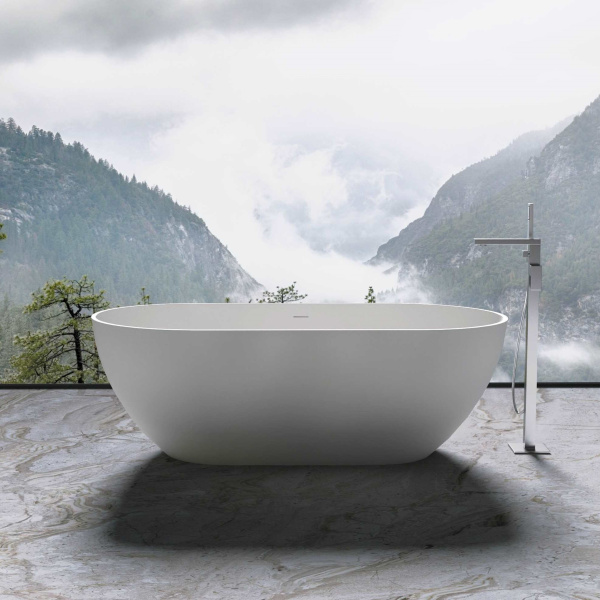 Ванна из искусственного камня Vincea VBT-4S04MW, 1700*800*560, белый мат., слив-перелив в комплекте