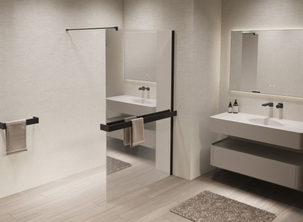 Душевая перегородка Walk-In VSW-1HR100MRB, 1000*2000, черный, стекло зеркальное Душевая перегородка Walk-In VSW-1HR100MRB, 1000*2000, черный, стекло зеркальное