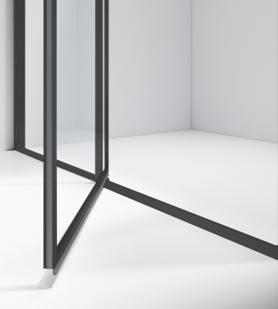 Душевой уголок Слим 8мм (Slim 8mm) VSR-4SLP9012CLB, 1200*900, черный, стекло прозрачное