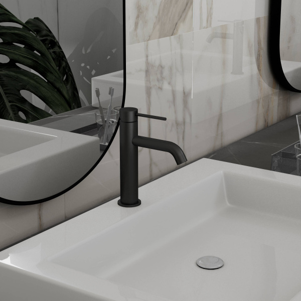 Смеситель для раковины City VBF-2C1MB однорычажный, черный матовый