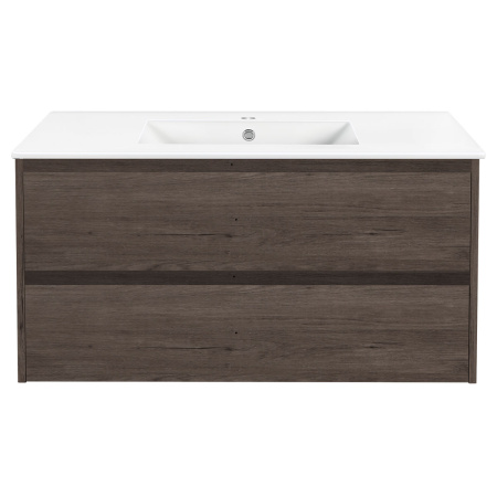 База под раковину Джио (Gio) 1000 подвесная, 2 выкатных ящика микролифт, Тёмный дуб (R.Oak)