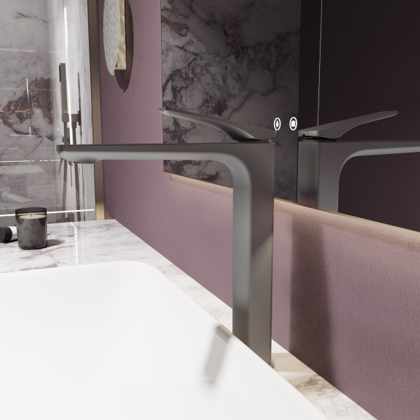 Смеситель для раковины Puro VBF-5P02GM, вороненая сталь