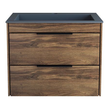 База под раковину Кьяра 2D (Chiara 2D) 600 подвесная, 2 выкатных ящика микролифт, Дуб Чарльстон (C.Oak)