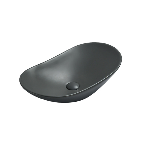 Раковина керамическая Vincea VBS-508MA, 615*360*155, накладная, цвет антрацит матовый 